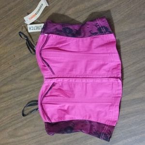 DKNY Jeans Pink Stretchy Corset Juniors Size Large NWT